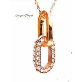 Forró szerelem nyaklánc rosegold színű Swarovski kristállyal díszített