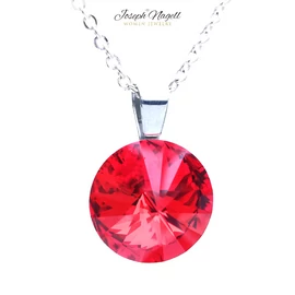 Rivoli nyaklánc 14mm piros Swarovski kristállyal díszített