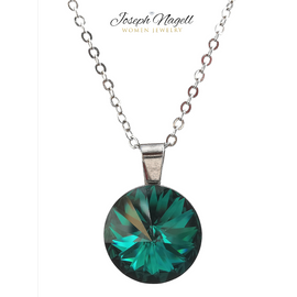 Rivoli nyaklánc 14mm smaragdzöld Swarovski kristállyal
