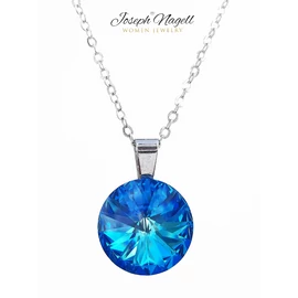 Rivoli nyaklánc 14mm tengerkék  Swarovski kristállyal díszített