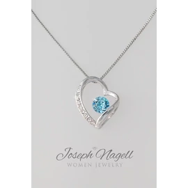 Szív ragyogása nyaklánc világoskék Swarovski kristállyal díszített