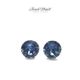 Pötty fülbevaló 6mm farmerkék Swarovski kristállyal díszített