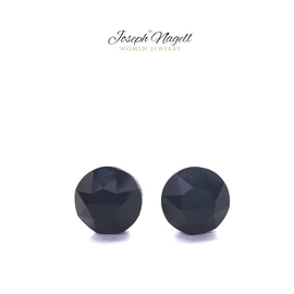 Pötty fülbevaló 6mm fekete Swarovski kristállyal díszített