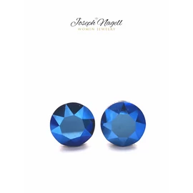 Pötty fülbevaló 6mm metálkék Swarovski kristállyal díszített