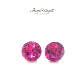 Pötty fülbevaló 6mm pink Swarovski kristállyal díszített