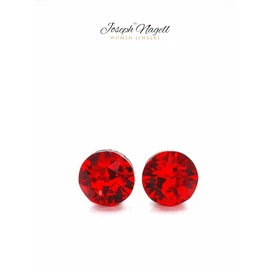 Pötty fülbevaló 6mm piros  Swarovski kristállyal díszített
