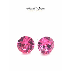 Pötty fülbevaló 6mm rózsaszín Swarovski kristállyal díszített