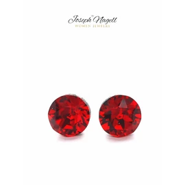 Pötty fülbevaló 6mm rubin színű Swarovski kristállyal díszített