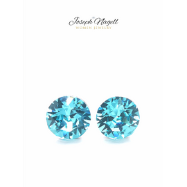Pötty fülbevaló 6mm türkizkék Swarovski kristállyal