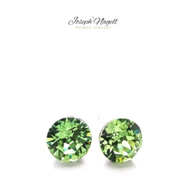Pötty fülbevaló 6mm zöld Swarovski kristállyal díszített