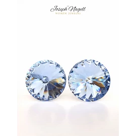 Rivoli fülbevaló 14mm égkék Swarovski kristállyal díszített