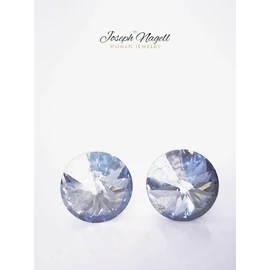 Rivoli fülbevaló 8mm hamukék Swarovski kristállyal díszített