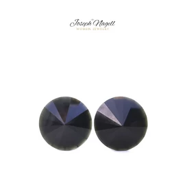 Rivoli fülbevaló 12mm fekete Swarovski kristállyal díszített