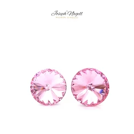 Rivoli fülbevaló 12mm halványrózsaszín Swarovski kristállyal díszített
