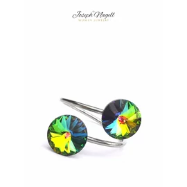 Gyűrű rivoli zöldszínjátszó kristállyal