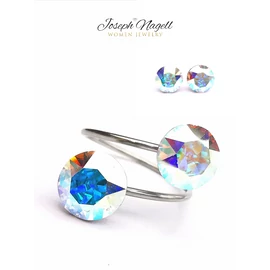 Gyűrű szett chaton 8mm sarkifény színű kristállyal 