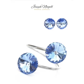 Gyűrű szett rivoli 8mm égkék kristállyal