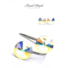 Gyűrű szett rivoli 8mm sarkifény színű Swarovski kristállyal díszített