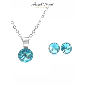 Rivoli szett 8mm türkizkék  Swarovski kristállyal díszített