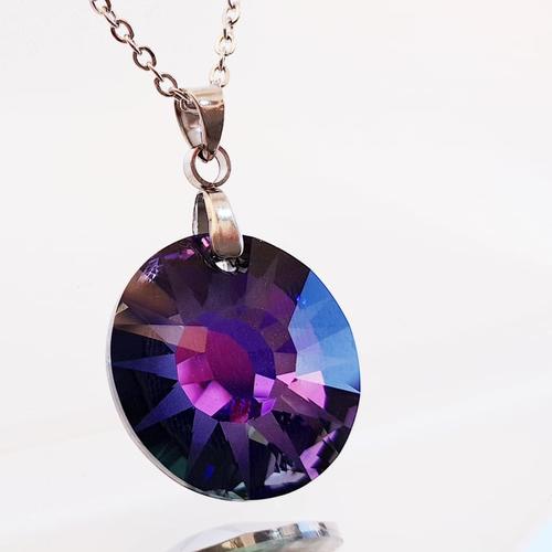Írisz nyaklánc sötétlila Swarovski kristállyal