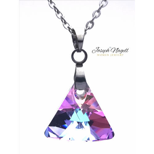 Bermuda nyaklánc nagy lila színjátszó Swarovski kristállyal