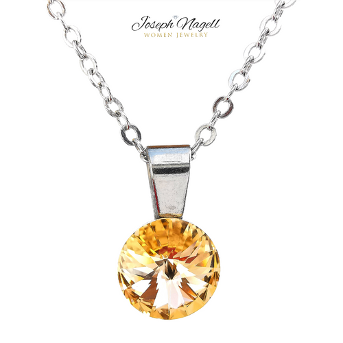 Rivoli nyaklánc 8mm halványbarack Swarovski kristállyal