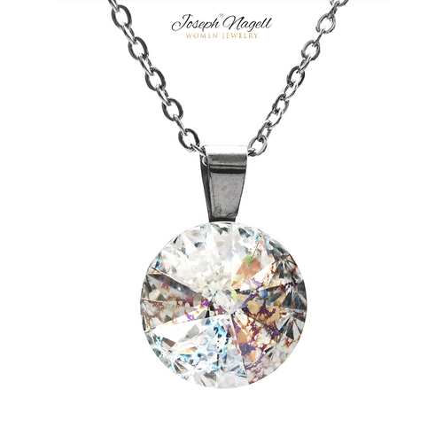 Rivoli nyaklánc 14mm szivárványpatina színű Swarovski kristállyal