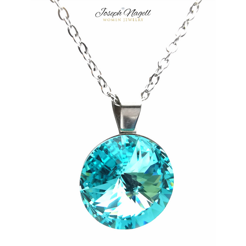 Rivoli nyaklánc 14mm türkizkék Swarovski kristállyal