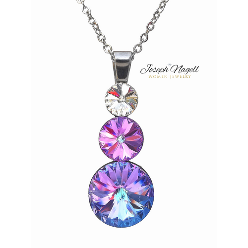 Triplarivoli nyaklánc lilaszínjátszó Swarovski kristállyal