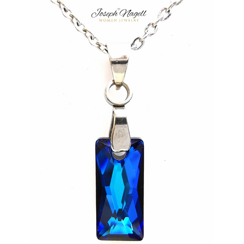 Szelence nyaklánc tengerkék Swarovski kristállyal
