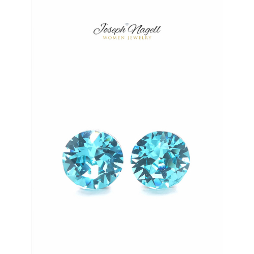Pötty fülbevaló 6mm türkizkék Swarovski kristállyal