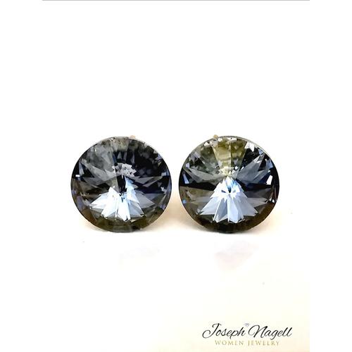 Rivoli fülbevaló 8mm grafitszürke Swarovski kristállyal