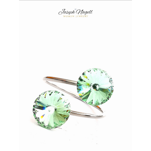Gyűrű rivoli halányzöld Swarovski kristállyal