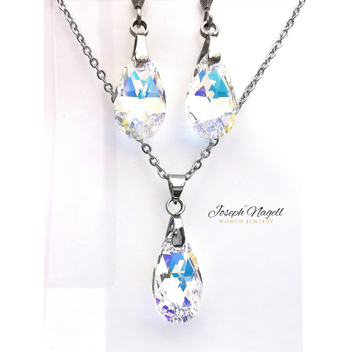 Drop szett sarkifény színű Swarovski kristállyal