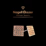 Kép 3/3 - Négyzet fülbevaló 8x8 mm barack rózsakristályokkal kirakva