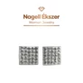 Kép 2/4 - Négyzet fülbevaló 8x8 mm fehér rózsakristályokkal kirakva