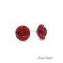 Kép 2/2 - Pötty fülbevaló 10mm rubin színű Swarovski kristállyal