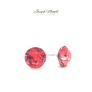 Kép 2/2 - Pötty fülbevaló 6mm indiánpink Swarovski kristállyal