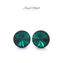 Kép 1/2 - Rivoli fülbevaló 12mm smaragdzöld Swarovski kristállyal