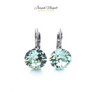 Kép 1/2 - Kapcsos fülbevaló chaton 8mm  halványzöld Swarovski kristállyal