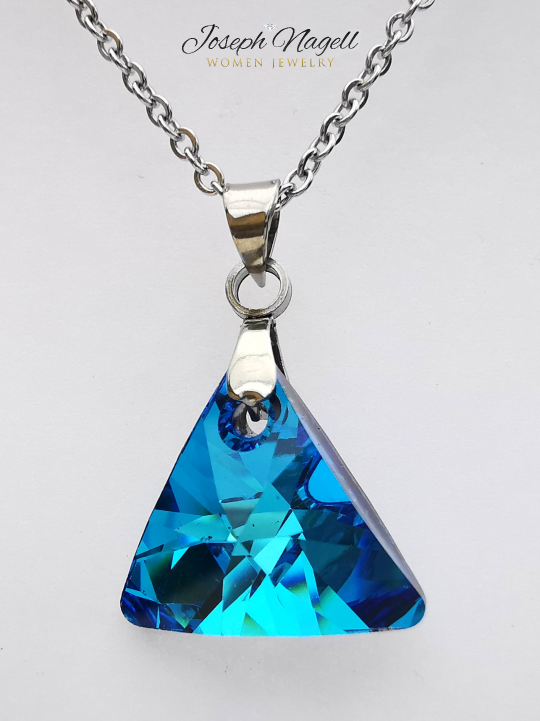 Bermuda nyaklánc nagy tengerkék színű Swarovski kristállyal