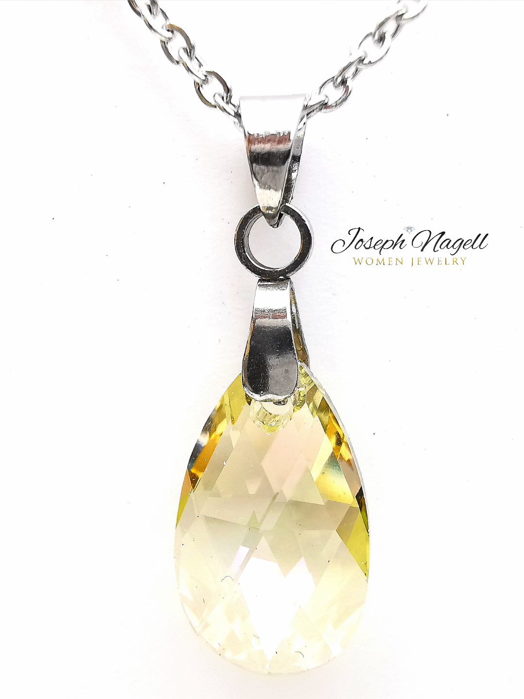 Drop nyaklánc pezsgő színű Swarovski kristállyal