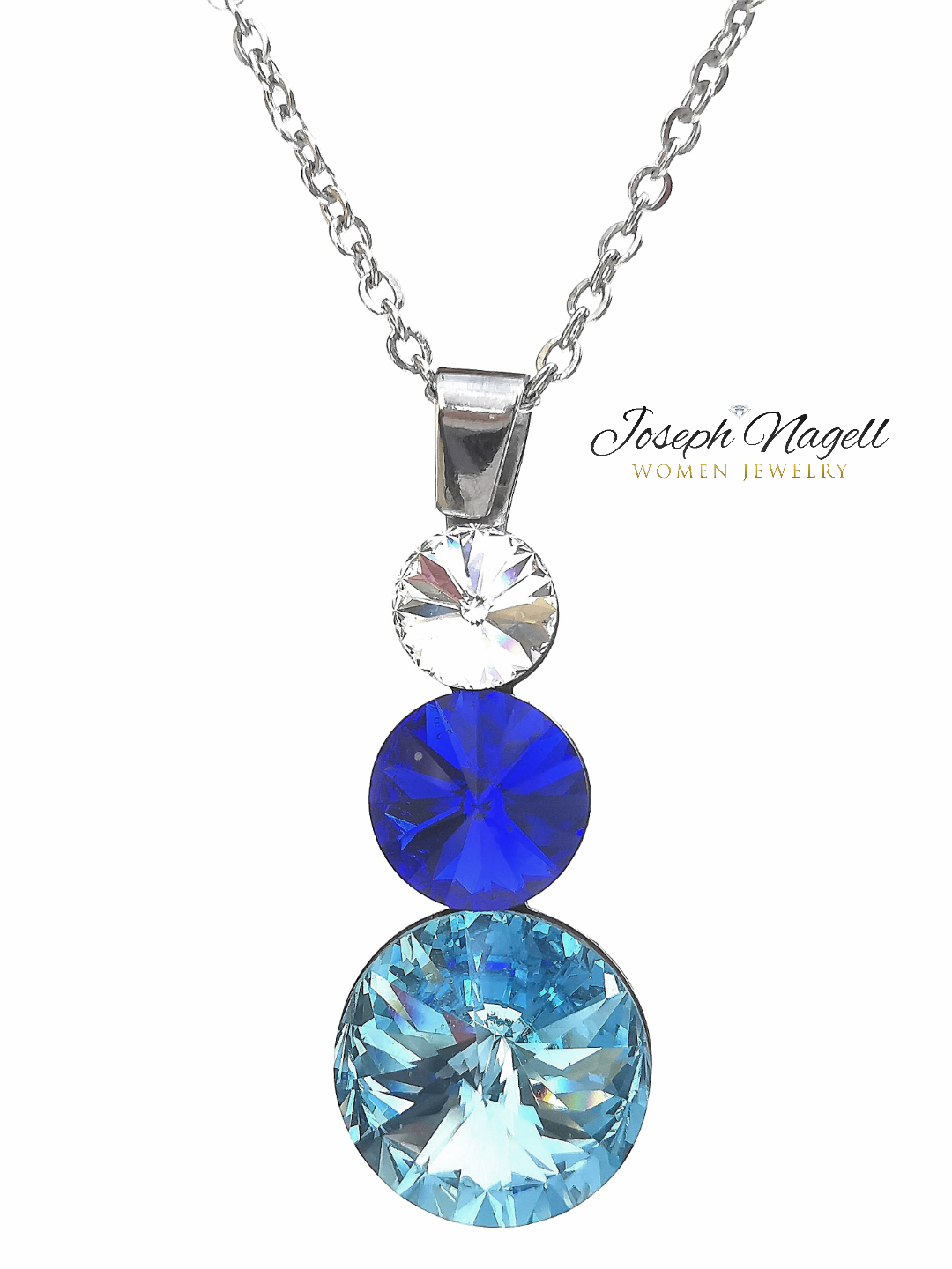 Triplarivoli nyaklánc kék Swarovski kristállyal