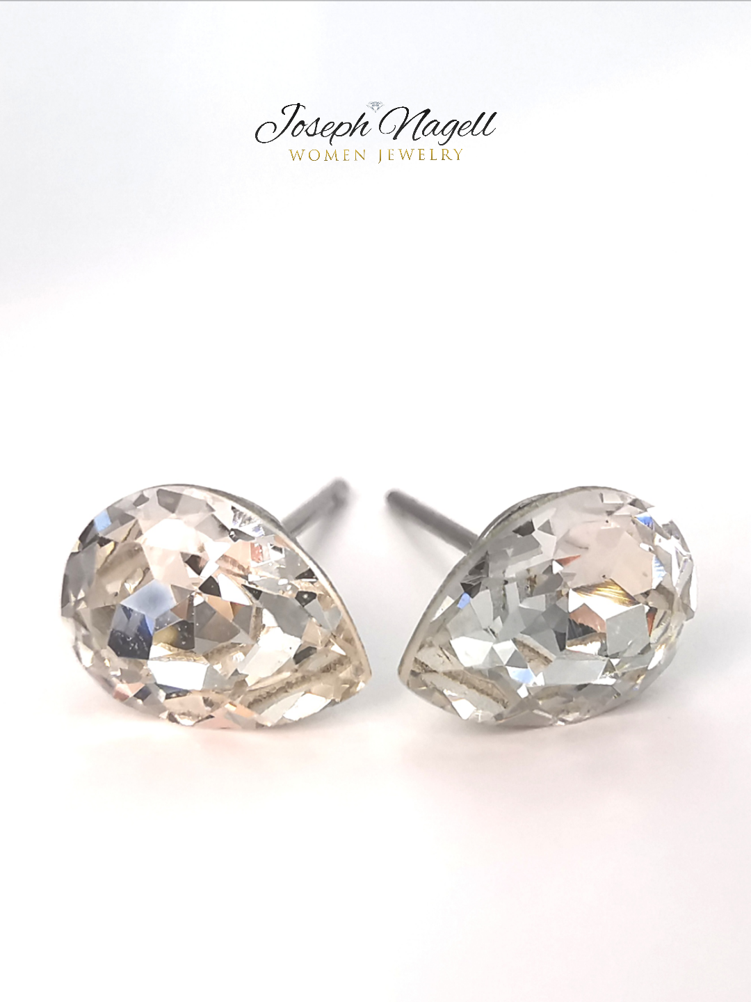 Csepp fülbevaló 8mm kristály színű Swarovski kristállyal