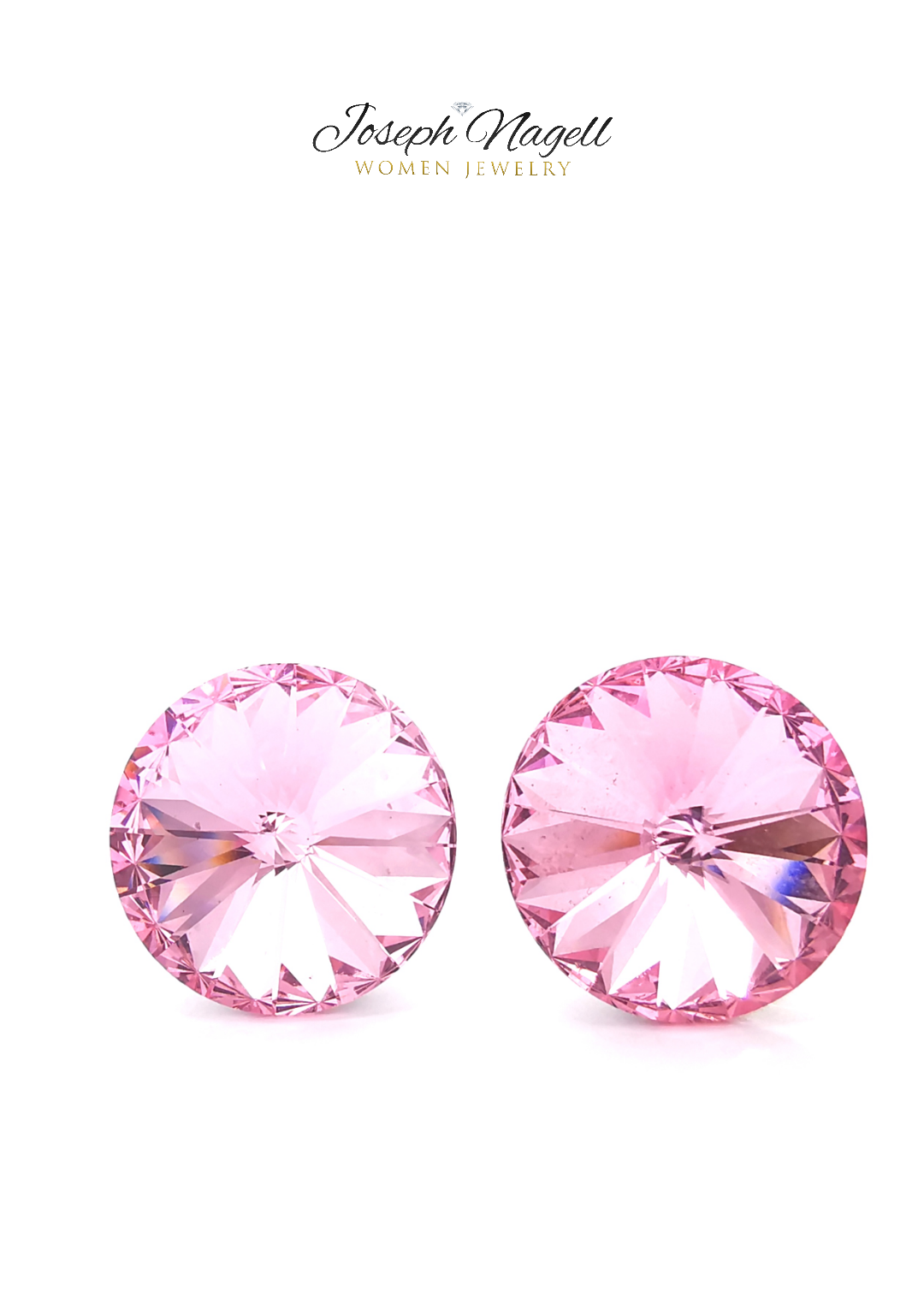 Rivoli fülbevaló 12mm halványrózsaszín Swarovski kristállyal