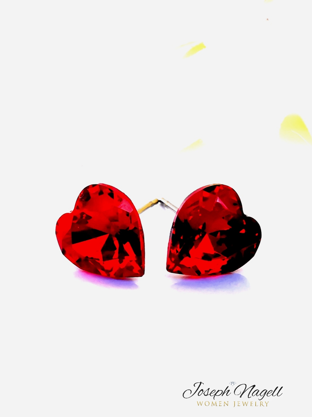 Szív fülbevaló 9mm rubin színű Swarovski kristállyal